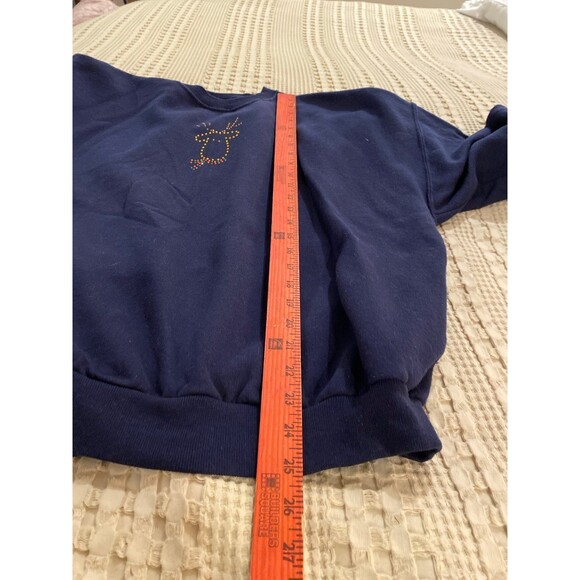 Callan Navy Christmas Sweatshirt  Holiday Reindeer Rudolph on Front Size XL - Picture 7 of 7